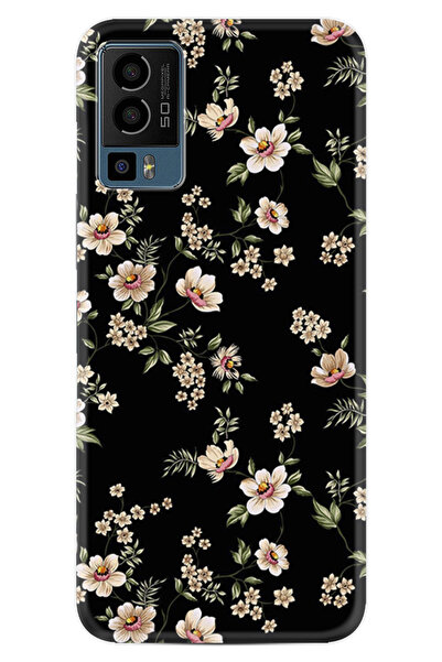 General Mobile 23 Kılıf HD Resim Baskılı Siyah Fon Çiçek StKd -045