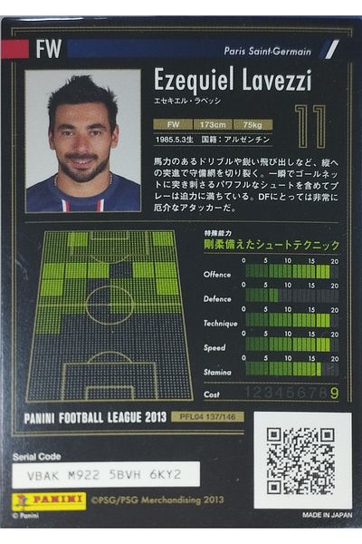 Panini Ezequiel 
 
 Lavezz Super Fw Bandai Panini Card