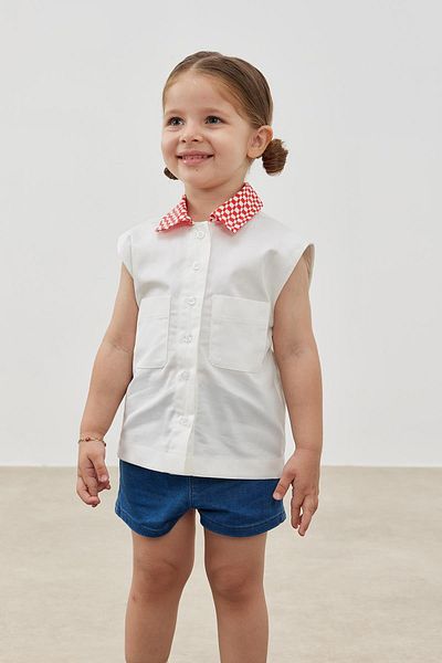 Tics Red Square Patterned Collar Vest