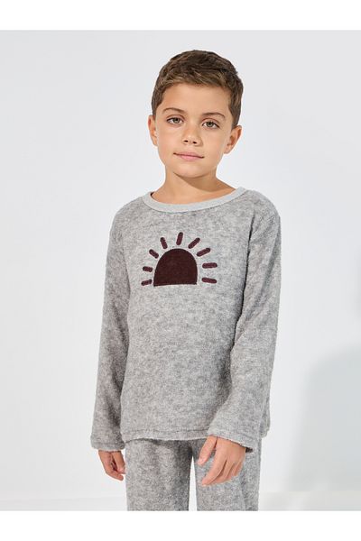Styli Sun Embroidery Towelling Top & Pyjama Set