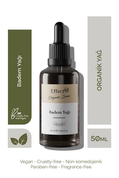 EffectHA Organic Almond Oil 100% Pure Natural and Additive-Free Essential Oil 50ml