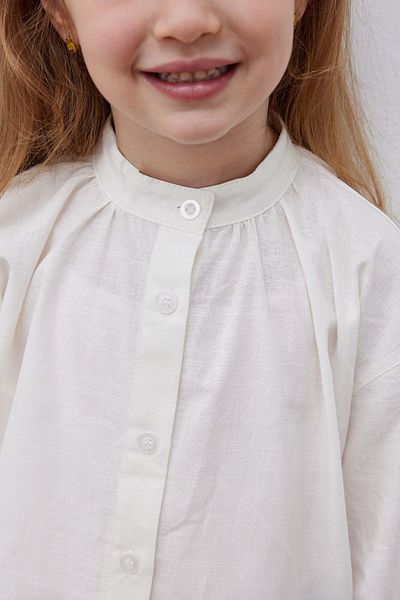 Tics Gathered Ecru Girl's Shirt