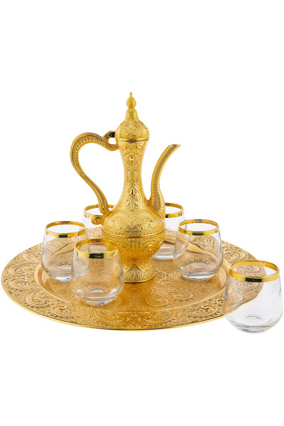 Sena Payitaht 6-Person Zemzem Set with Gilded Glass Cups (317-K)