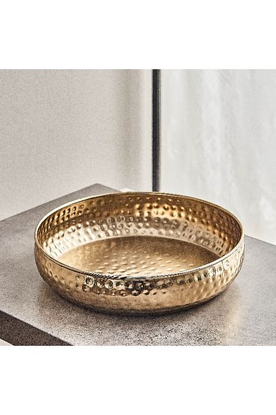 Home Box Avya Metal Hammered Urli - 30x30x7 cm