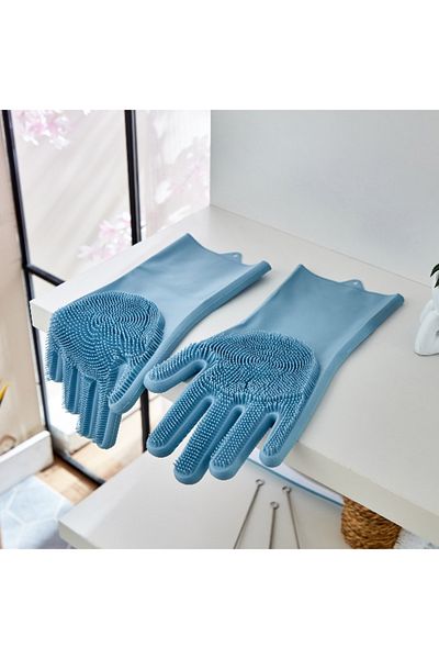 Home Box Alina 2-Piece Gloves with Hand Scrubber Set