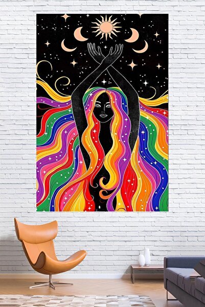 Vendini Kaliteli Kumaş , Canlı Renkler Duvar Örtüsü Duvar Halısı Wall Tapestry