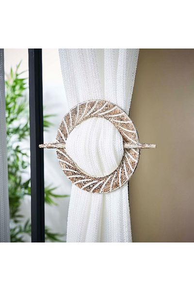 Home Box Ava Wooden Round Tie Back - 17.5 cm
