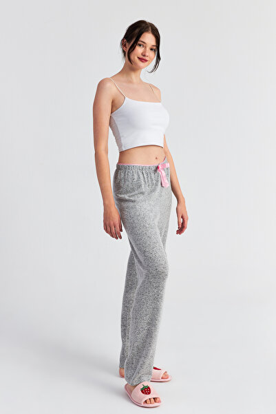 Ecrou Kadın Gri Yumoş Düz Pantolon, Pijama Altı