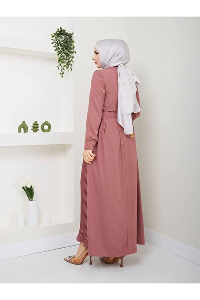 SHİROSA Γυναικείο Φόρεμα Αερομπιν Υφασμάτινο Τζιλάμπα με Πλισέ