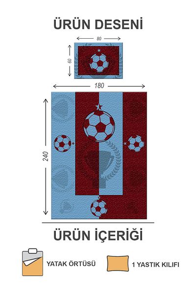 Doruklar Home Collection Cotton Filled Velvet Fabric Modern Children's Room Patterned Single Quilted Bedspread Set