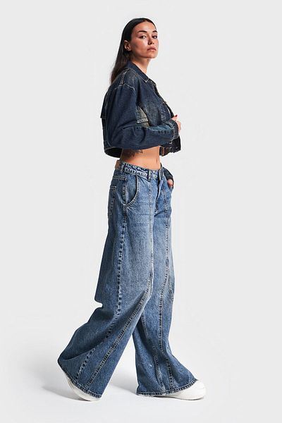 its basic Farmer színű farmer Palazzo női nadrág - T. Jeans Design