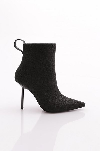 DGN Μαύρες γυναικείες μπότες με τακούνι Glitter - 91293557