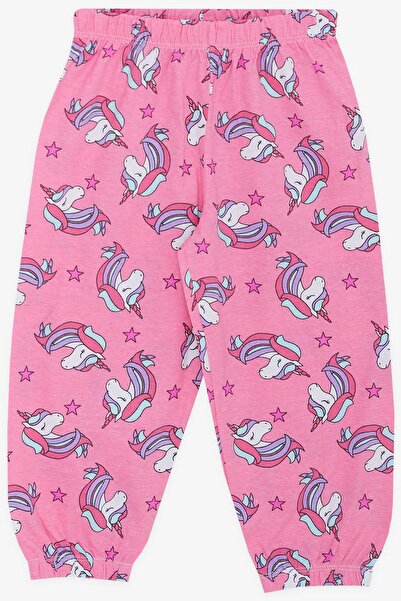 Breeze Pink Unicorn Patterned Baby Girl Pajamas Set - 9 Months-3 Years