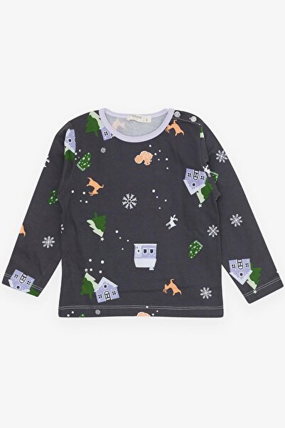 Breeze Baby Girl Pajama Set, New Year's Theme, 9 Months-3 Years, Anthracite