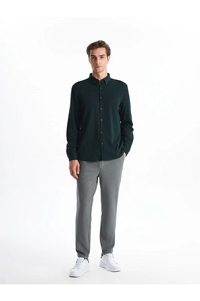 LC Waikiki Lcw Vision Emerald Green Slim Fit Men's Long Sleeve Shirt