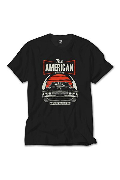 WAKHA American Muscle Car Tricou Negru Copii 13-14 Ani