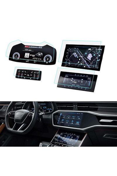 Engo Audi A6 Screen Protector Set Multimedia Control Indicator Air Conditioner