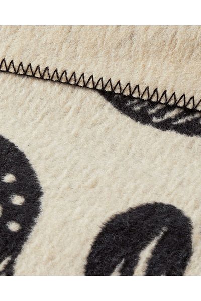English Home Floreo Cotton Double Blanket 200x220 Cm Beige - Black