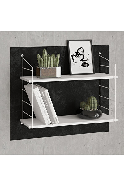 DECORMET Armoni Raf Seti 580X200X720 Metal Beyaz+Ahşap P.Beyaz 015 0010 058 0...