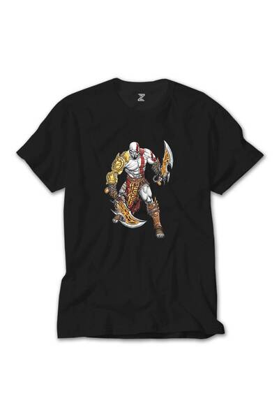 Liyada God Of War Kratos Warrior Black T-Shirt