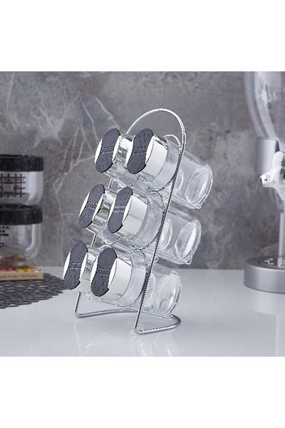 Home Box Karl 7-Piece Spice Jar Set with Rack