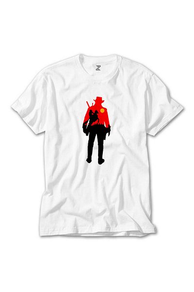 CrowsGate Red Dead Redemption 2 Cowboy White T-Shirt