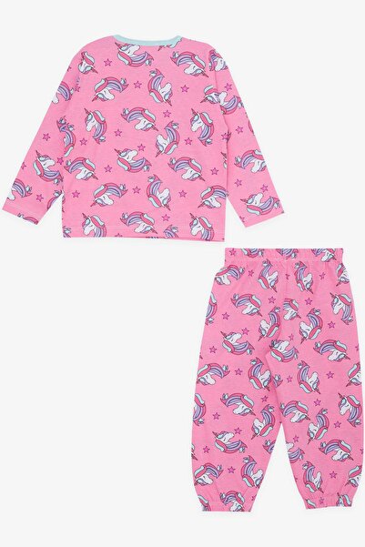 Breeze Pink Unicorn Patterned Baby Girl Pajamas Set - 9 Months-3 Years