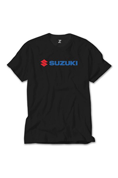 Generic Brand Μαύρο μπλουζάκι με λογότυπο Suzuki Motorcycle