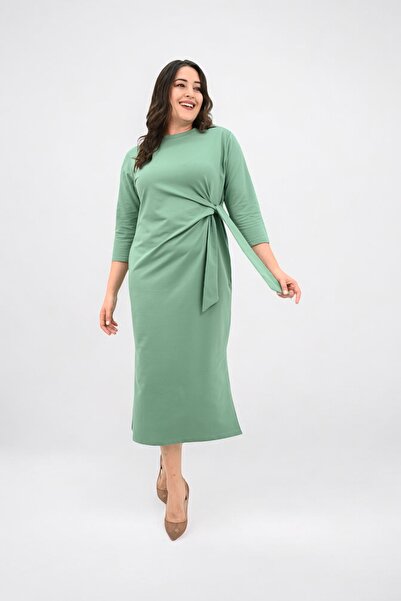 Koza Butik Γυναικείο φόρεμα με δέσιμο στη μέση με λεπτομέρειες 5274-25