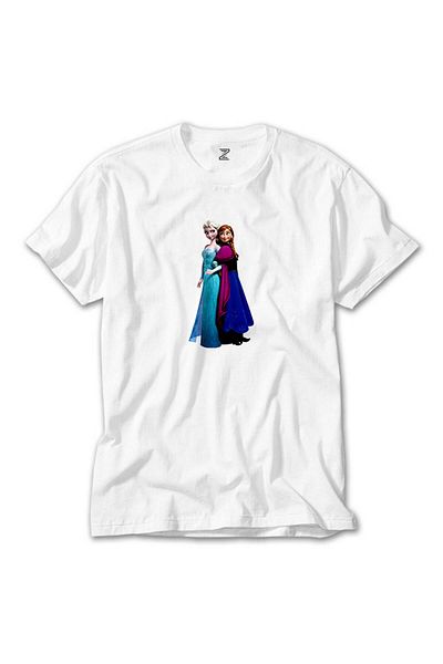 CrowsGate Snowland Elsa and Anna White T-shirt