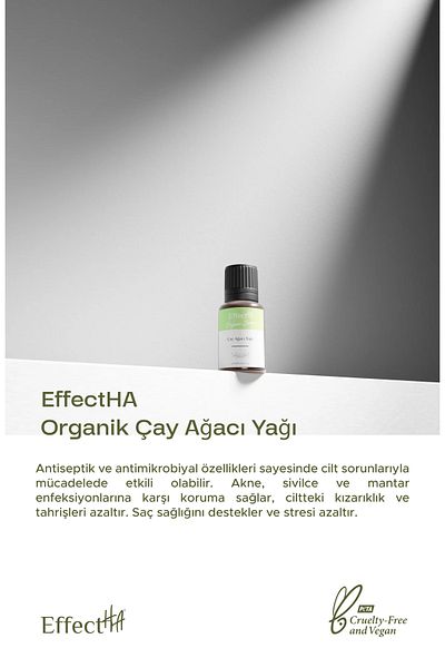 EffectHA Organic Tea Tree Oil 100% Pure Natural and Additive-Free Essential Oil 10ml