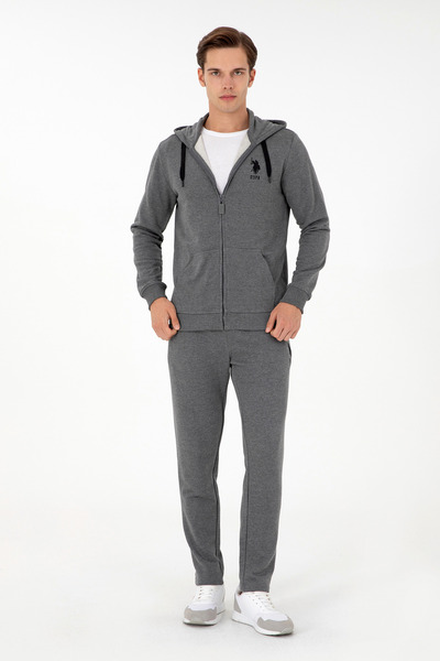 U.S. Polo Assn. Ανδρική πλεκτή ζακέτα Anthracite Melange 50289028-VR081