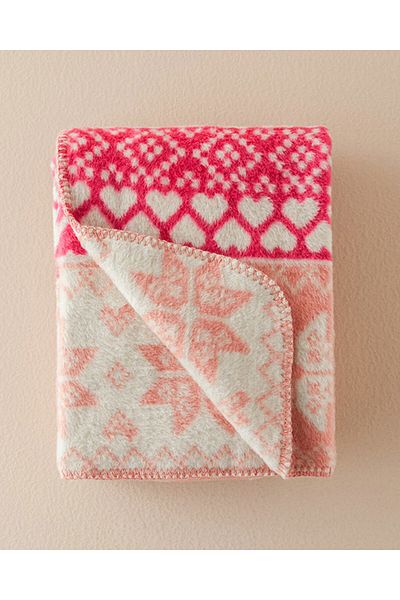 English Home New Year Joyful World Acrylic Tv Blanket 130x170 Cm Pink