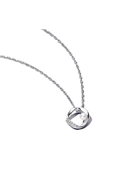 Hector&Co. Jewellery Gümüş Doğal Şekilli Pavé Yuvarlak ve İşlenmiş Tatlı Su K...