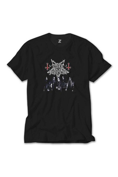 Z zepplin Μαύρο μπλουζάκι Dark Funeral Group Face