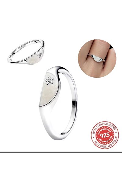 Hector&Co. Jewellery Gümüş İki Yarı Parçalı Mine Mühür Yüzük