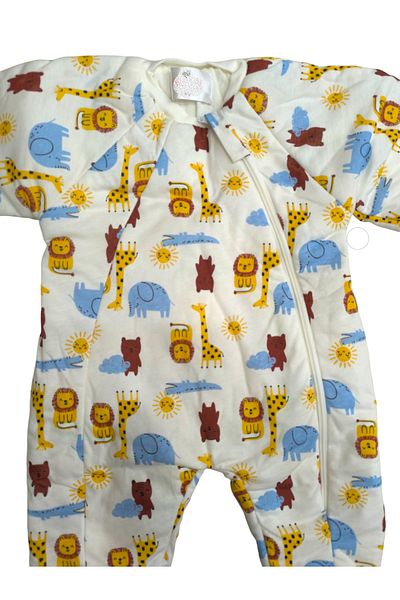 özdemirli bebe 1-6 Years Old Crew Neck Long Sleeve Lion Elephant Patterned Children's Sleeping Bag - 2.5 Tog