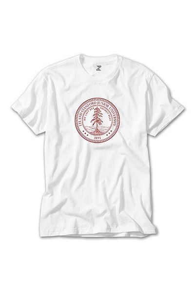 CrowsGate Stanford University Circle Logo White T-Shirt