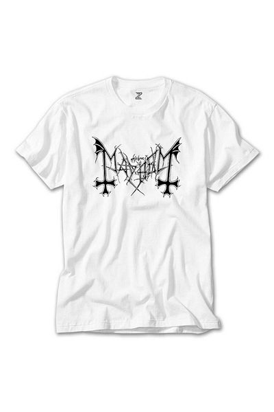 CrowsGate Mayhem Logo Text White T-Shirt