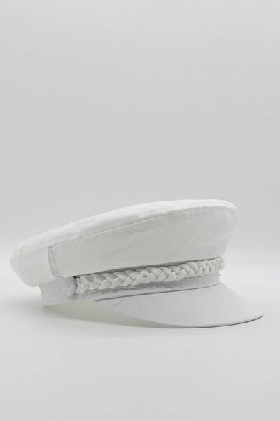 Külah Women's Captain Hat Summer Baker Boy Cap - White