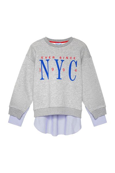 Quzu Gray Sweatshirt - Back Shirt Matchli Print