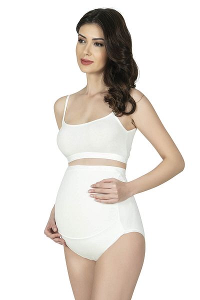 Jel Lingerie Γυναικείο Μαύρο Μπεζ Εκρού Ευέλικτο Λύκρα 92% Βαμβακερό Σλιπ εγκυμοσύνης 3 τεμαχίων