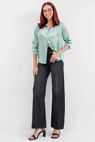 hazelin Γυναικείο Πράσινο Σατέν Πουκάμισο Hijab HZL25W-BD 139641