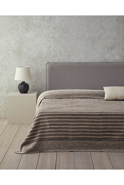 English Home Szürke pamut dupla takaró - Dotty Lines 200x220 cm