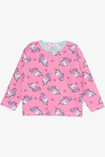 Breeze Pink Unicorn Patterned Baby Girl Pajamas Set - 9 Months-3 Years