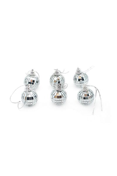 Lora Wedding 3cm Acrylic Shiny Silver Disco Ball 6 Pcs