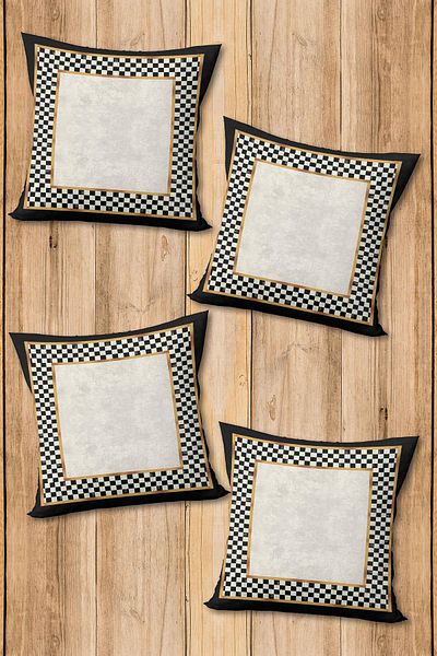 Doruklar Home Collection Set de huse de pernă cu imprimeu dublu față, țesătură strălucitoare, model modern, 4 piese
