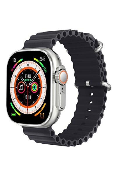 THULL Tw2-01 Pro Siyah Kasa Akıllı Saat + Orange Slıkon Kordon