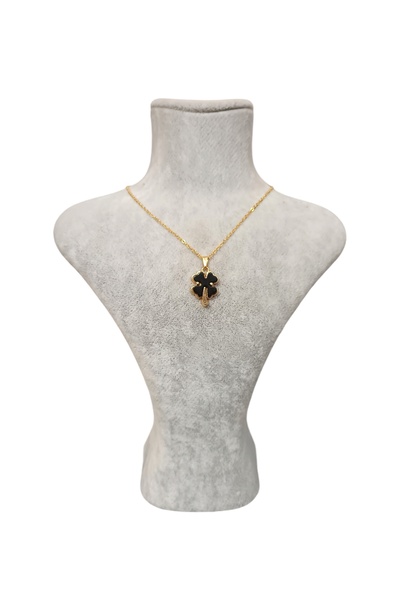 Mos Tespih الذهب أربع أوراق البرسيم قلادة الحظ