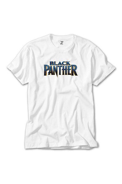 CrowsGate Black Panther Blue Text White T-Shirt